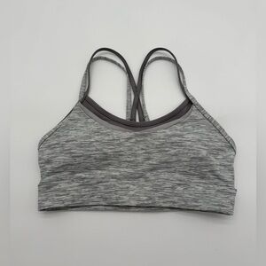 Women’s ZYIA Active Padded Gray Striped Design Sports Bra Sz Small